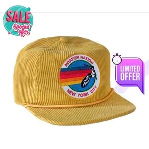 ✨AVIATOR NATIONAL SIGNATURE VENICE - VINTAGE CORDUROY TRUCKER HAT COLOR:GOLD